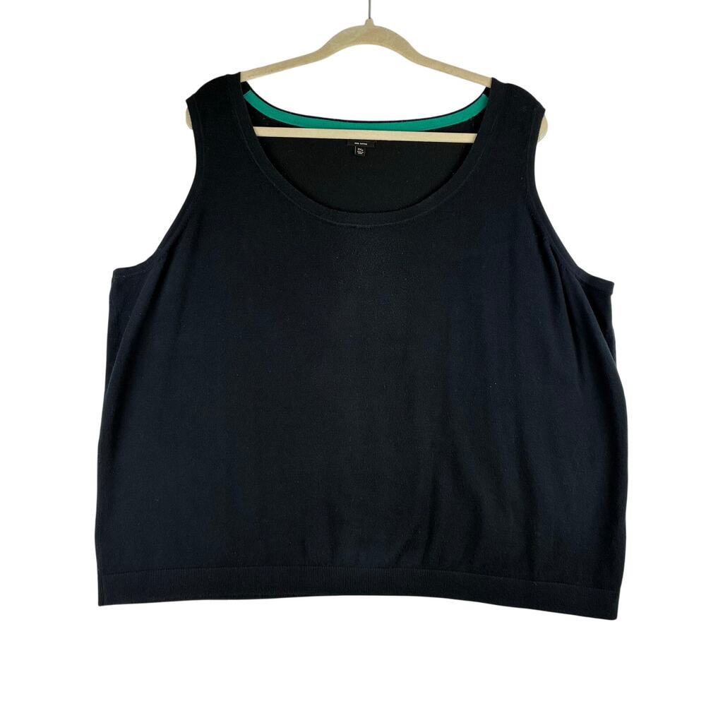 Talbots Knit Tank Women's 3XP Light Wear Black Layering Piece Pima Cotton Blend